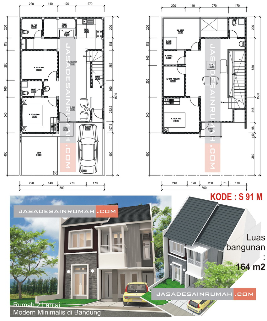 Rumah 2 Lantai Modern Minimalis Di Bandung Jasa Desain Rumah