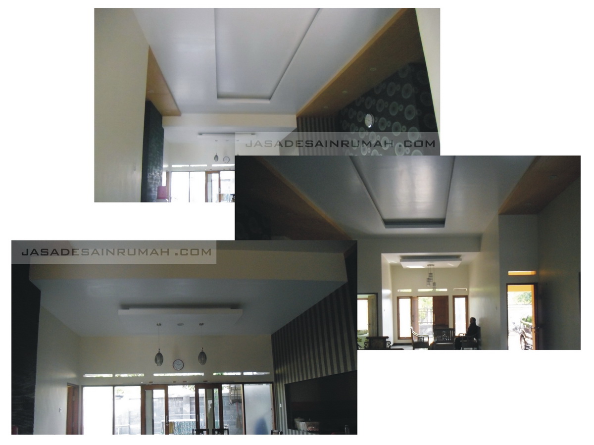 Contoh Model Plafon Interior Rumah Dengan Variasi Naik Turun Dan
