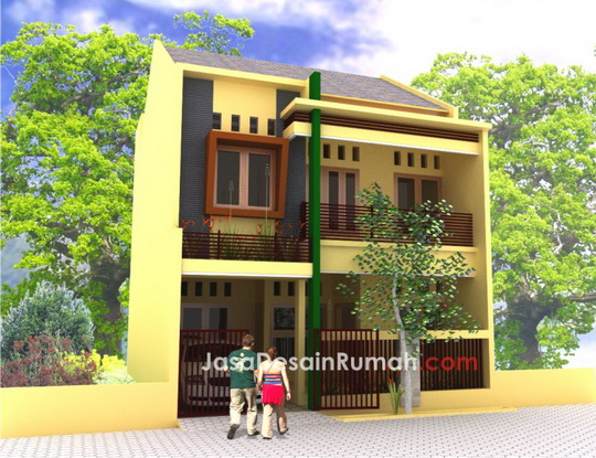  Rumah  Kuning Cerah  2 Lantai di Tangerang Jasa Desain  Rumah 