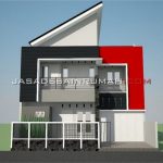 Desain Rumah Besar Unik Atap Setengah Pelana Fasad Simple Modern