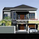 Desain Rumah 2 Lantai Simple Modern Atap Limasan di Makassar