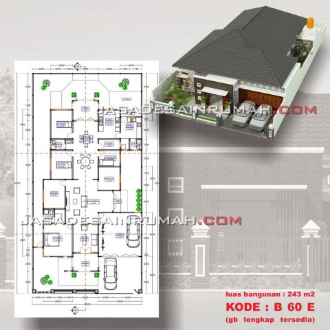 Desain Denah Rumah Besar 1 Lantai Minimalis