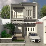 Design Rumah Keren Minimalis 2  Lantai Warna Abu-Abu di Semarang