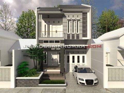 Design Rumah Minimalis 2  Lantai Warna Abu-Abu