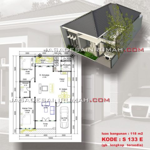 Denah Design Rumah Simple Modern 3 Kamar