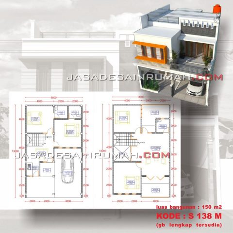 Denah Design Rumah Modern 2 Lantai