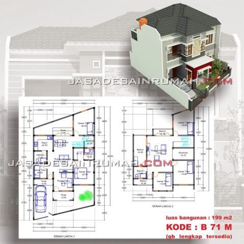 Denah Desain Rumah Minimalis 2 Lantai