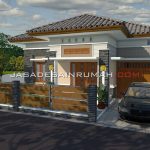 Desain Rumah Tropis Fasad Ekspos Tesktur Kayu Batu di Yogyakarta