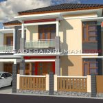Desain Rumah Tropis Minimalis 2 Lantai Warna Coklat di Cirebon