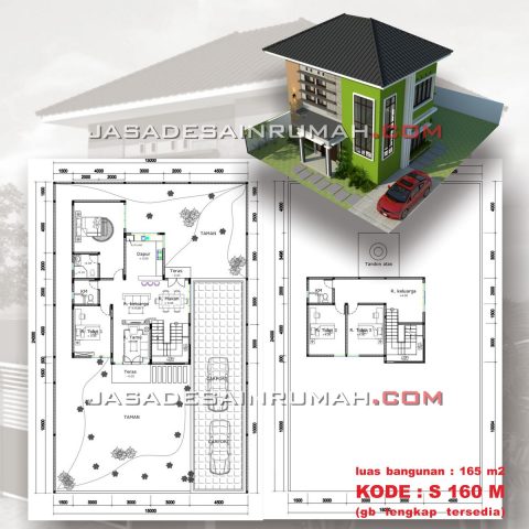 Denah Desain Rumah Mini malis 2 Lantai
