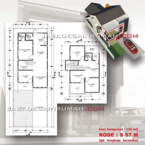 Denah Rumah Modern Minimalis 2 Lantai
