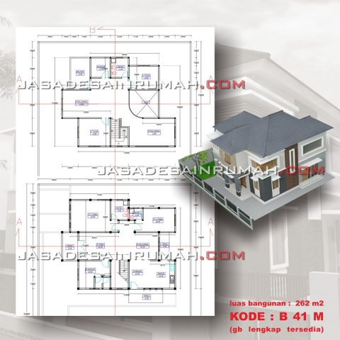Denah Desain Rumah Minimalis Megah 2 Lantai