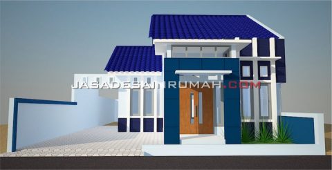 Desain Rumah Simple Minimalis Warna Biru