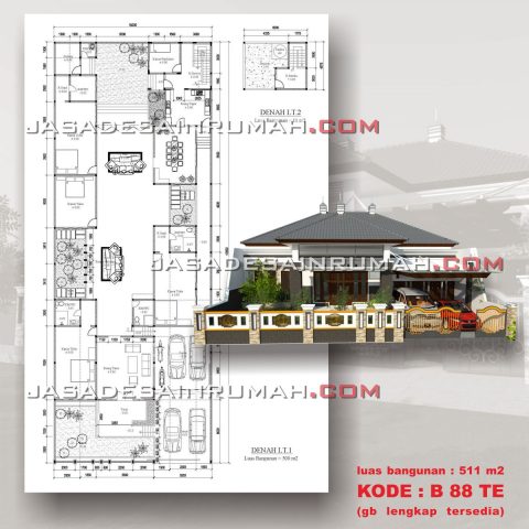 Denah Desain Rumah 500 m2