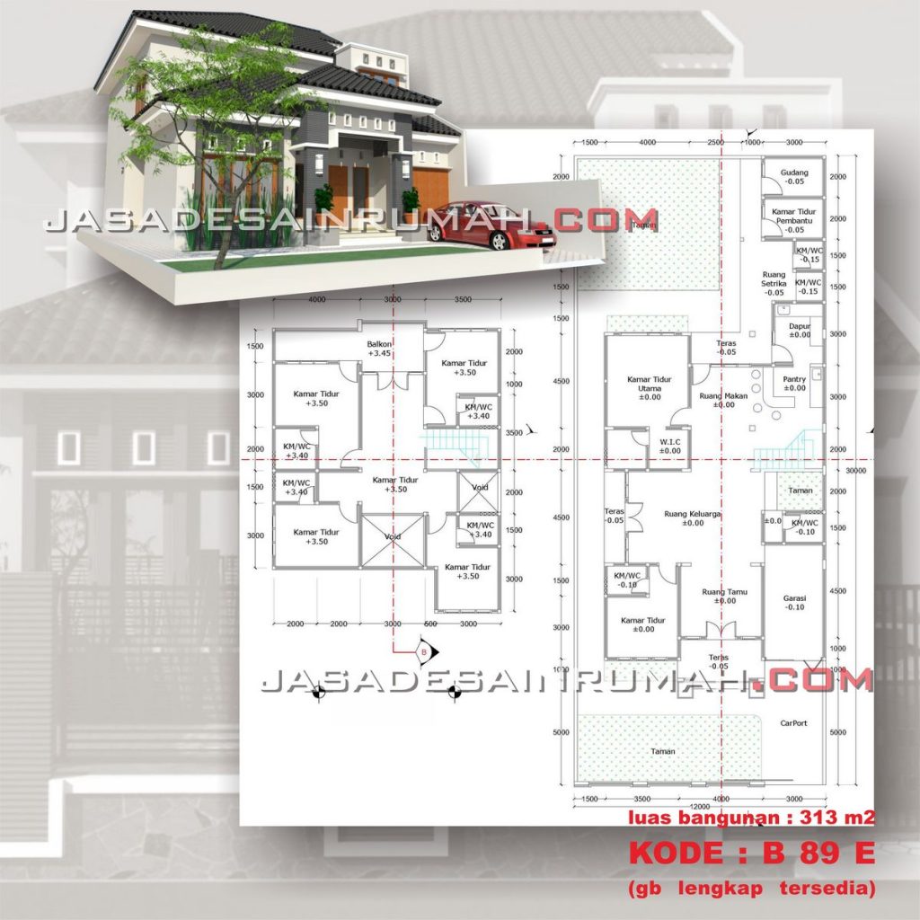 Rumah Indah 2 Lantai Memanjang Ke Belakang Dengan 7 Kamar Jasa Desain Rumahjasa Desain Rumah