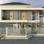 Rumah 2 Lantai 4 Kamar Gaya Modern Industrial Tanah Asimetris