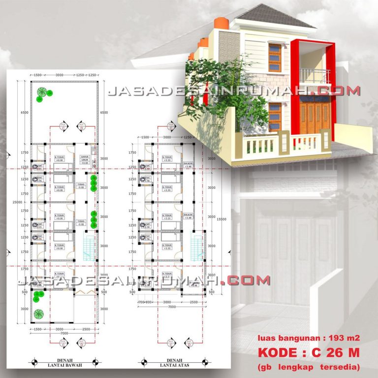 Desain Kos Kosan Minimalis 10 Kamar 2 Lantai Memanjang Ke Belakang