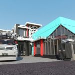 Desain Rumah 2 Lantai dengan Ruang Usaha Model Unik Modern