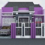 Desain Rumah Minimalis Warna Ungu Lebar 9 meter di Probolinggo