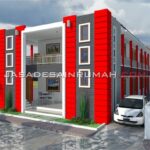 Desain Kos-kosan Simple Modern 2 Lantai Lebar Tanah 13 Meter