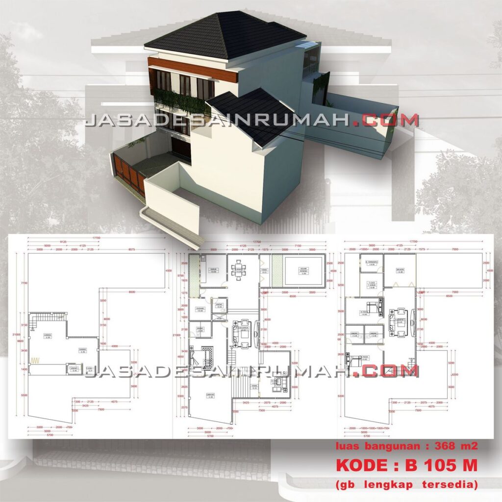 Desain Rumah Tingkat Minimalis Ukuran Besar Bentuk Tanah Tak Beraturan